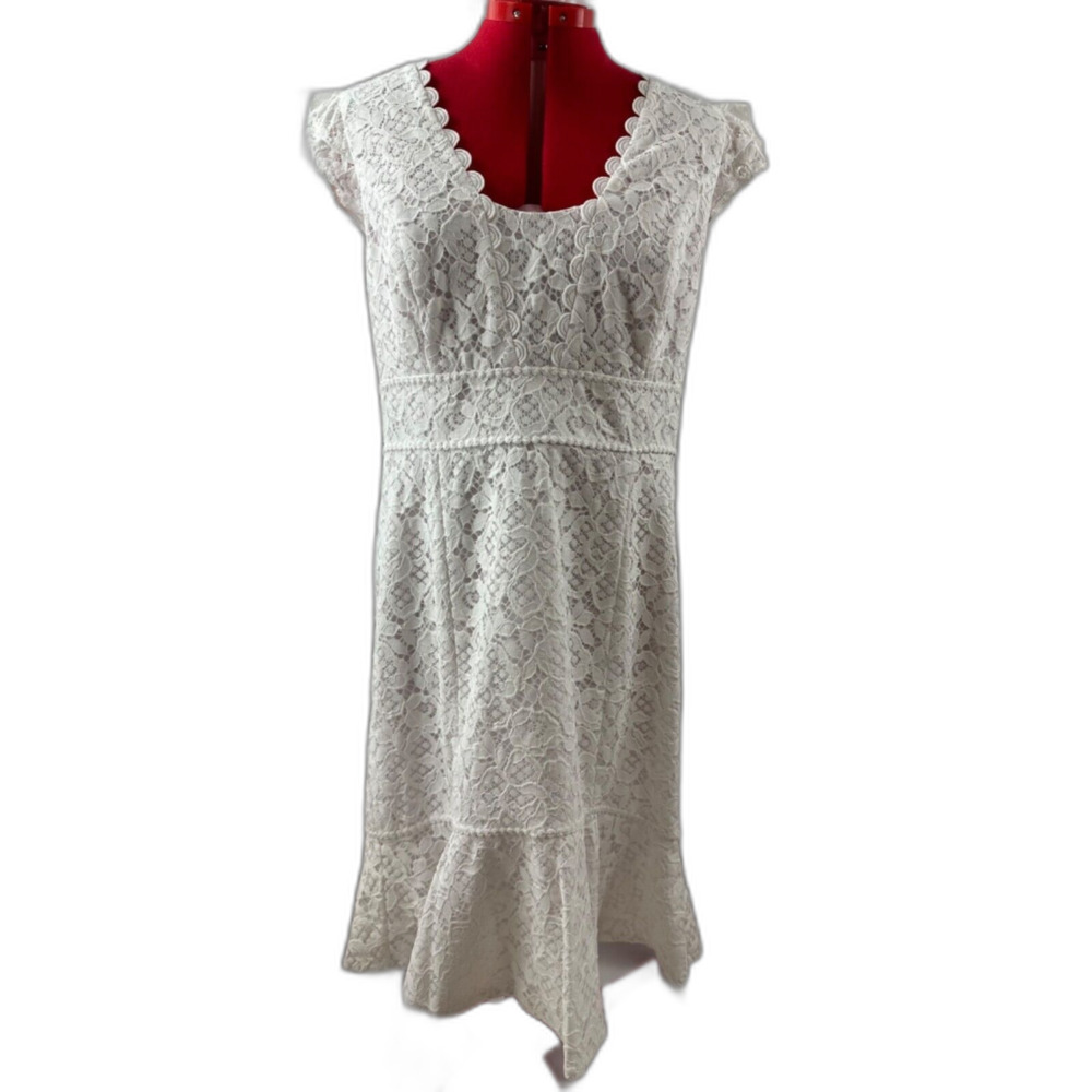 LILLY PULITZER MARLYN DRESS 14 White Hey Bouquet Lace Beach Wedding Designer